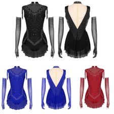 Women Bodysuit Modern Costume Gymnastics Outfits Samba Mock Neck Latin Leotard