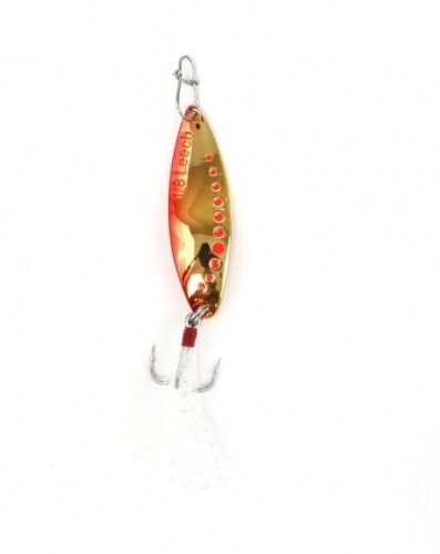 Clam Outdoors Blutegel Flatterlöffel Rotgold 1/16 oz #12 Drillingshaken Eisköder - Bild 1 von 1