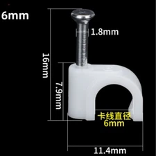 Cable Steel Nail Line Card Circular Cable Clips Trough Wire Fixing 6mm 100Pcs