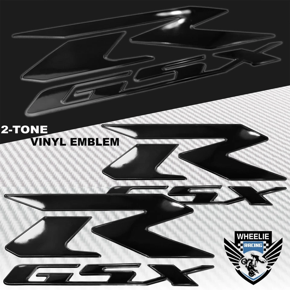 ALMOHADILLA PARA TANQUE DE COMBUSTIBLE 2 TONOS NEGRA PRO GRIP + 8" LOGOTIPO 3D SUZUKI + KIT DE PEGATINAS EMBLEMA GSXR Foto 3 de 4