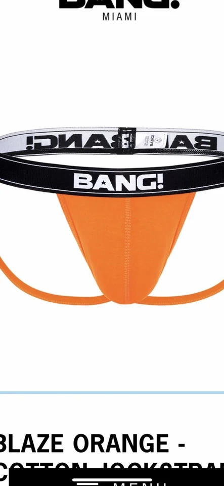 BLAZE NARANJA BANG MIAMI ALGODÓN JOCKSTRAP ROPA INTERIOR SEXY GAMA ALTA XL Foto 4 de 4