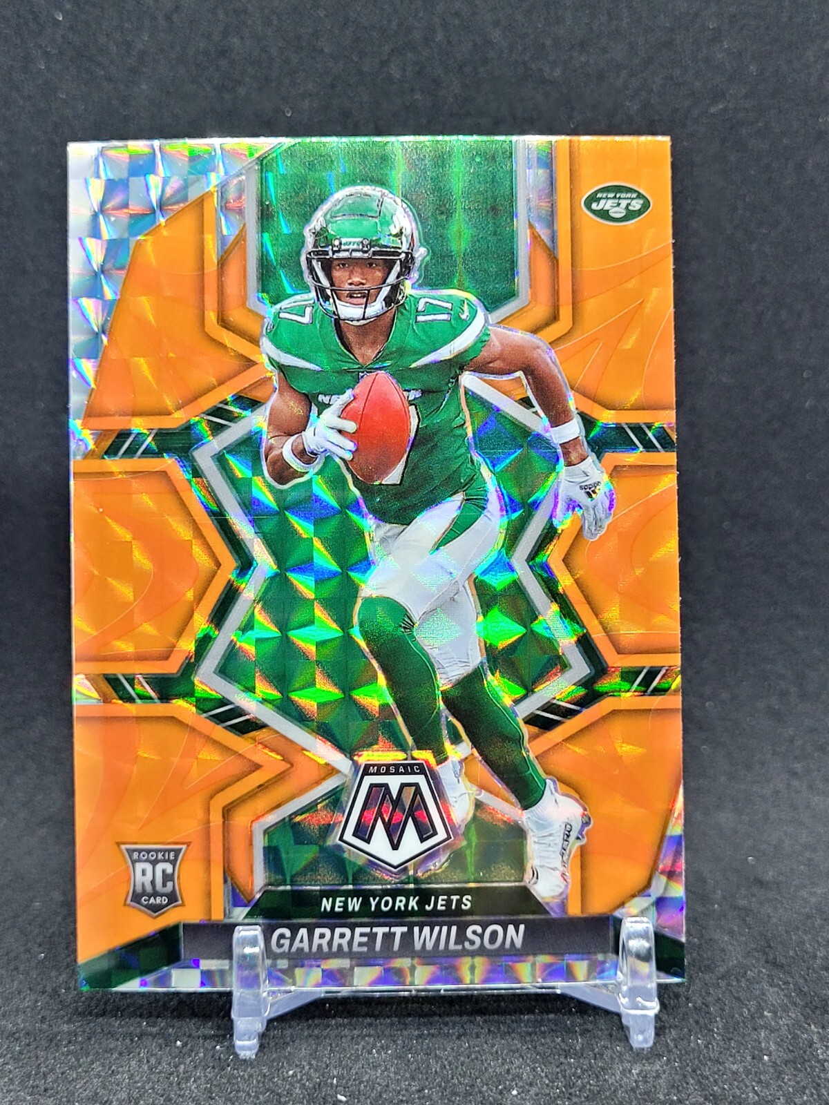 2022 Panini Mosaic Garrett Wilson Orange Reactive Rookie RC #311 New York Jets