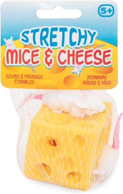 TOBAR STRETCHY MICE AND CHEESE - 10209 ELASTIC RUBBER STRESS FIDGET SENSORY CB10635