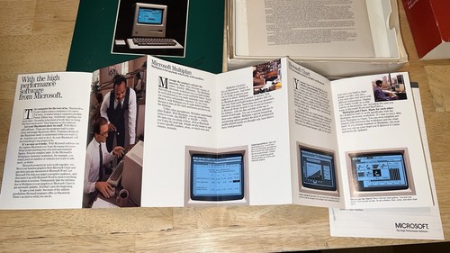 Microsoft Multiplan 1.0 1984 Pre-Excel foglio di calcolo SCATOLA Macintosh 128K PROPRIETARIO DI UN MAC - Foto 8 di 24