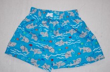 Baby Boys Swim Trunks TURQUOISE w/ SHARKS FISH Lined SIZE 0-3 3-6 6-9 MO