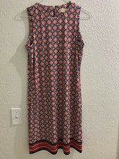 MICHAEL KORS Women's Dress Sleeveless Round Neck Stretch Multicolor.Size S