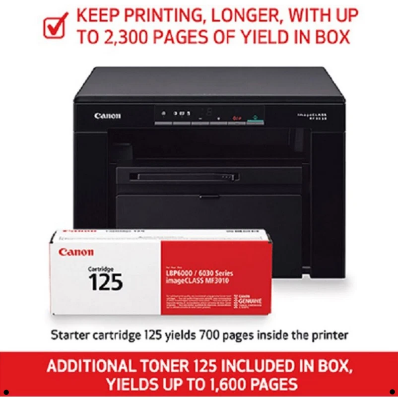 Canon imageCLASS MF3010 Value Pack  All-In-One Monochrome Laser Printer - Image 3 of 4