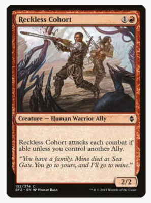 Magic the Gathering Cards Reckless Cohort (x4) PLAYSET Battle for Zendikar NM/LP