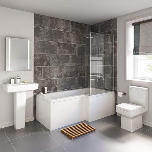 Cube L Shaped Shower Bath