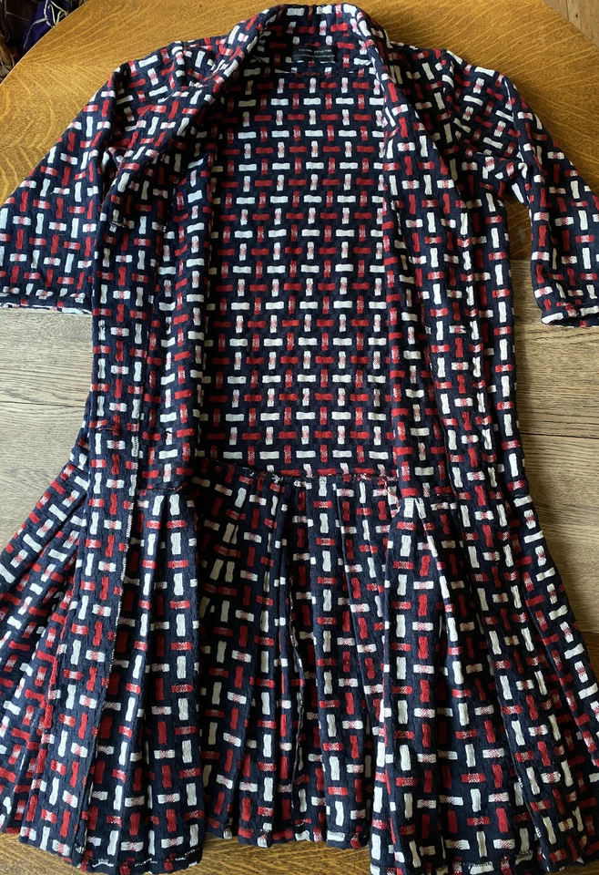 VTG BOCEMb YpoACTBO Women’s XXL Jacket Retro Plaid Drop Waist Pleated Red Blue - Image 3 of 4
