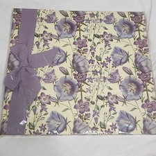 NEW QVC Purple Floral 12 x 12 Post Bound Expandable Scrapbook Album Ribbon 10 Pg