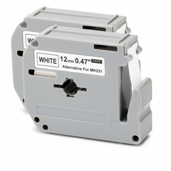 Mk231 Black on White Compatible for Brother Ptouch Label Tapes Mk231