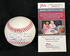 Beau Burrows Signed & Inscribed Detroit Tigers OML Baseball JSA COA