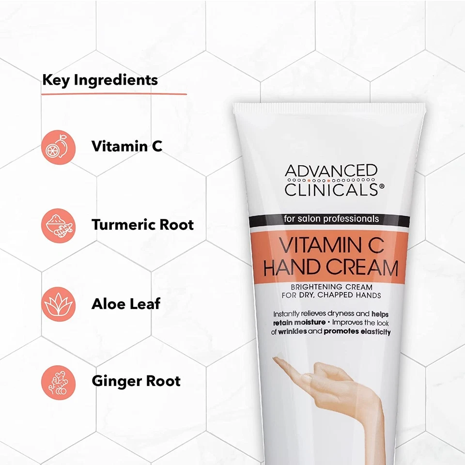 Advanced Clinicals Vitamin C Hand Cream for Dry Chapped Hands 8 Fl Oz (237mL) - Image 2 of 4