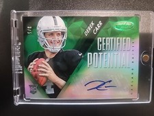 RARE 2014 Certified Potential Autographs Mirror Green #PDC Derek Carr RC Auto /5