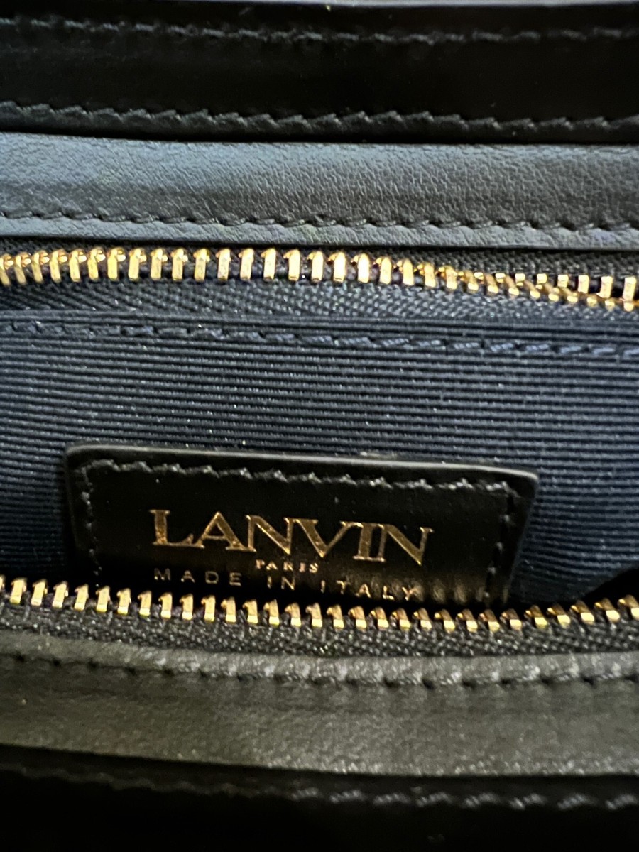 LANVIN Small Hobo Bag- Black Leather w/ Chain-Link Strap and LANVIN Small Hobo Bag- Black Leather w/ Chain-Link Strap and