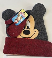 Disney Mickey youth beanie and gloves set NEW