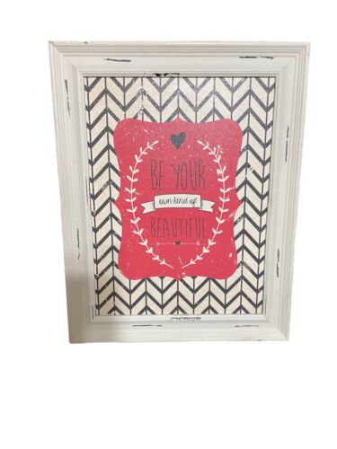 Wall Art Decor Cottage Art Farmhouse Home Accent Sentiment Believe White Pink
