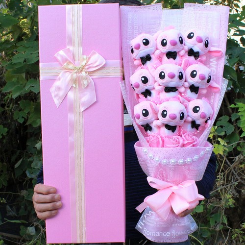 Bouquet Gift Box Cartoon Lilo Stitch Plush Toy Doll Birthday Valentine Gift - Picture 11 of 15