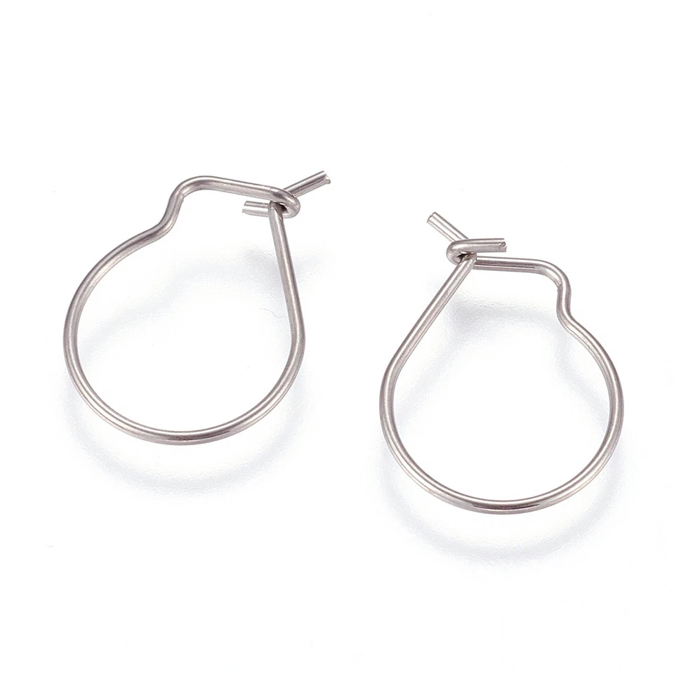 200 шт. 304 из нержавеющей стали почечные ушные провода грушевидной формы серьги-кольца фурнитура 18 мм - Изображение 2 из 2