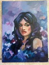 oil paintings original “Violet dreams”, 14x11, oil on canvas