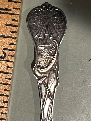 1904 Brooklyn Bridge New York City sterling silver souvenir spoon 5.75” fancy - Picture 4 of 5