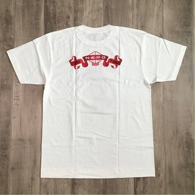 A Bathing Ape B NERD APE × N.E.R.D Red dog T-shirt pharrell White 