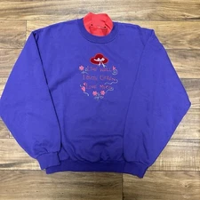 Vintage 90s Notural Escape Red Hat Society Grandma Women's Sweater Size L