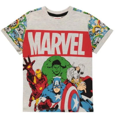 JUNGEN MARVEL HULK THOR IRON MAN CAPTAIN USA COMIC KURZARM T-SHIRT SHIRT OBERTEIL