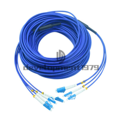 10M Indoor Armored Fiber Cable LC-LC 4   SingleMode 9/125 Fiber Patch Cord #E8