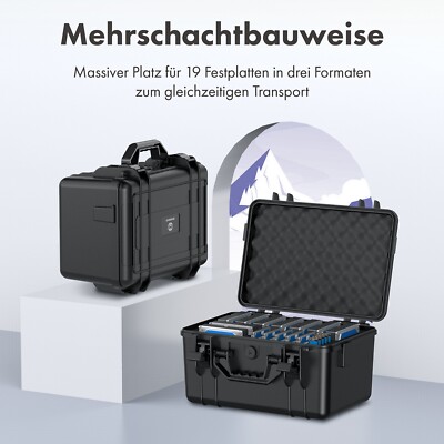 Festplattenkoffer, 3,5  & 2,5  & M.2 HDD/SSDs, stoßfest, Wasserfest 19 Laufwerke