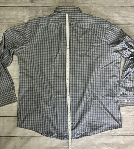 Joseph Abboud kariertes Button Down Langarm faltenfreies Herren Hemd Slim 17 1/2 - Bild 15 von 15