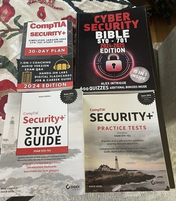 CompTIA Security+ SY0-701 Study Guide + Practice Tests Bundle (4 Books) Used