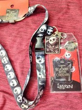 Nightmare Before Christmas Jack Skellington Lanyard w/ ID Holder  Charm - NEW