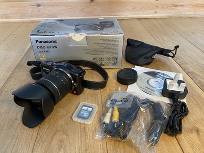 Panasonic LUMIX GF3 DMC-GF3W 12.1mp Black w/ 14-42mm Lens boxed SD