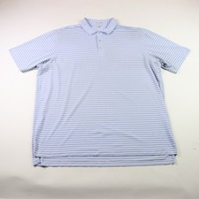 Peter Millar Summer Comfort Men's XXL Short Sleeve Blue Golf Polo Shirt READ