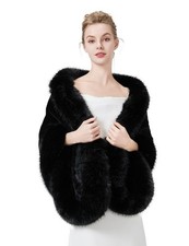 BEAUTELICATE Women's Faux Fur Shawl Wrap Stoles for Bridal Wedding Dresses