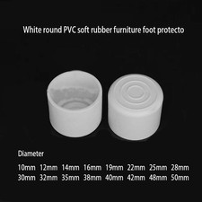 Round Rubber Furniture Foot Table Chair Leg End Cap Covers Floor Protector White