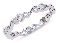 IGI 1/5 Ct Round Cut Lab Grown Diamond Infinity 7-Stone Engagement Ring 14K WG