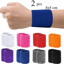Sweatbands Gym Tennis Unisex Fitness Sports Yoga Plain Striped Wrist Bands