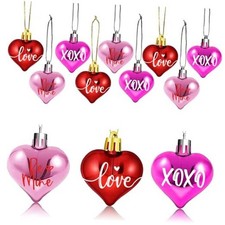 Valentines Tree Decorations, 24 Pcs Heart Ornaments for Christmas Tree, Be Mine