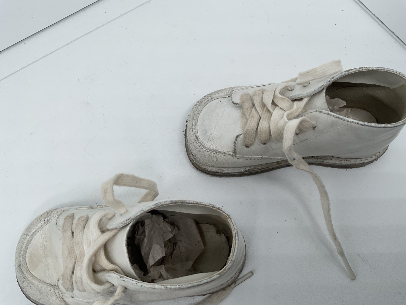 Vintage White Leather Toddler Shoes