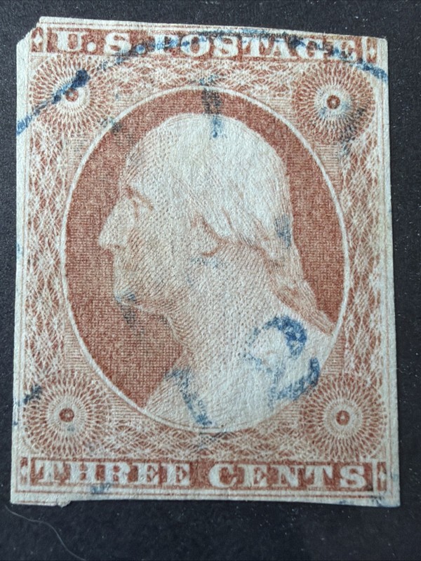 US Stamps-SC# 10 - Used  - Orange Brown - SCV Average = $140.00