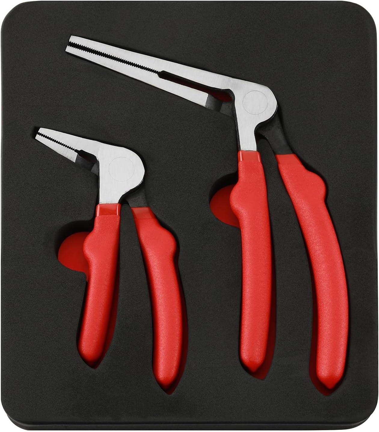 6"&8" Kiwi Bent Head Needle-Nose Pliers, Angled Head Long Nose Pliers