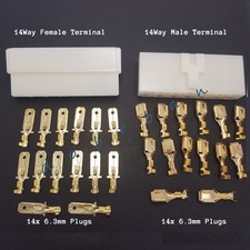 1 to 14 Way 6.3mm Pin Plug CONNECTOR Electrical Multi Terminal Block Wiring UK