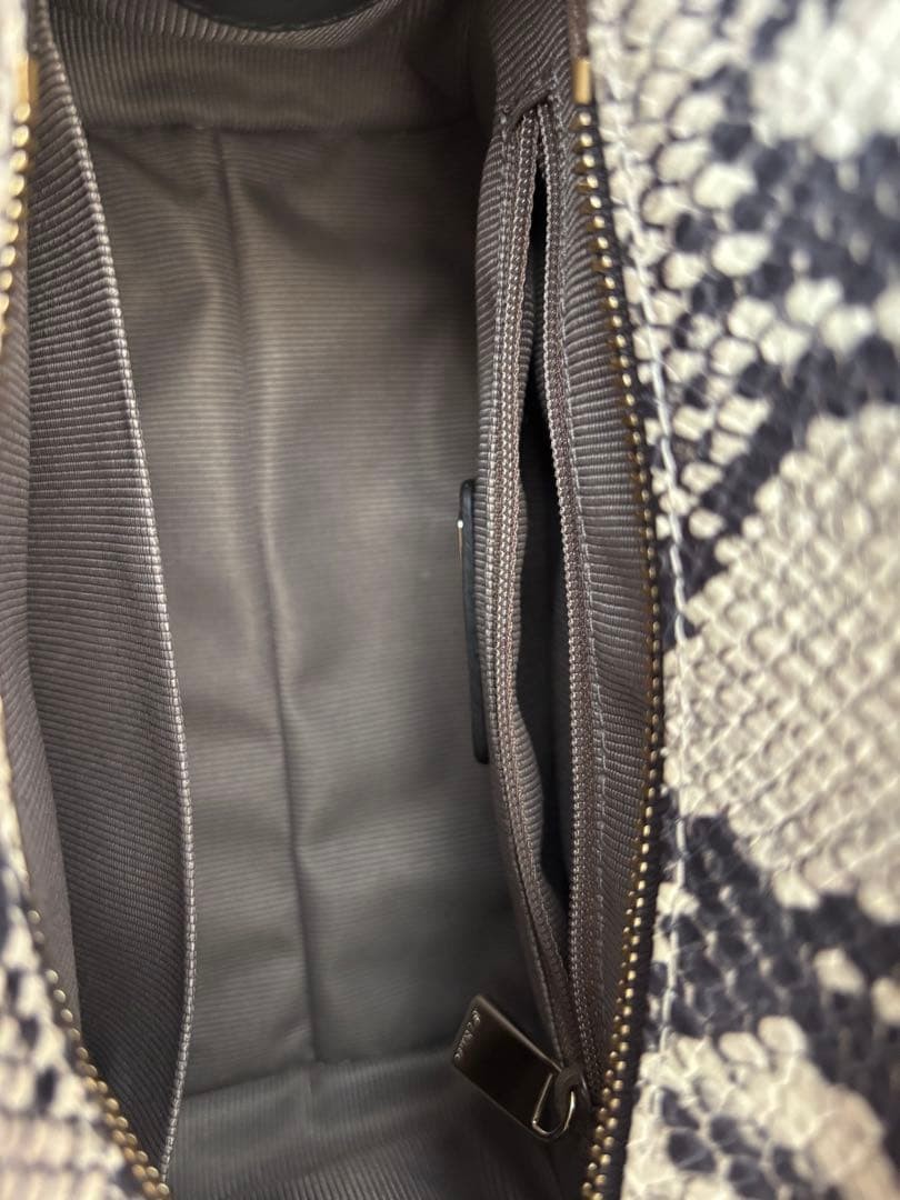 FURLA Python Pattern Leather Shoulder Bag Black C… - image 5