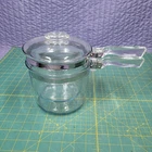 Vintage Pyrex Flameware 1.5 Qt Double Boiler 6283 with Pyrex Glass Lid