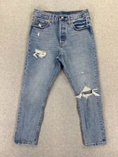 Levi's 501 Jeans Womens 29x28 Fits 30x26 Button Fly Skinny Fit Big E Denim