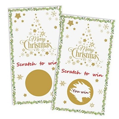 REWIDPARTY Christmas Party Scratch Off Party Game Cards(30 Pack) Golden 