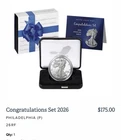 2026 P Congratulations Set American Eagle 1oz Silver Proof Coin *SHIPS TODAY*